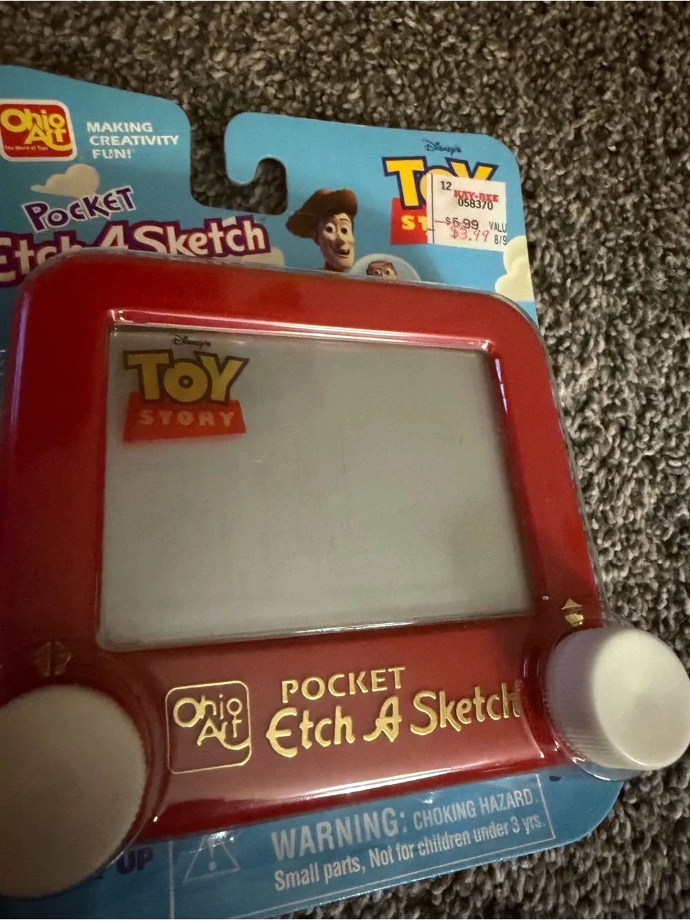 Disney Toy Story Pocket Etch A Sketch - Red Frame with White Knobs